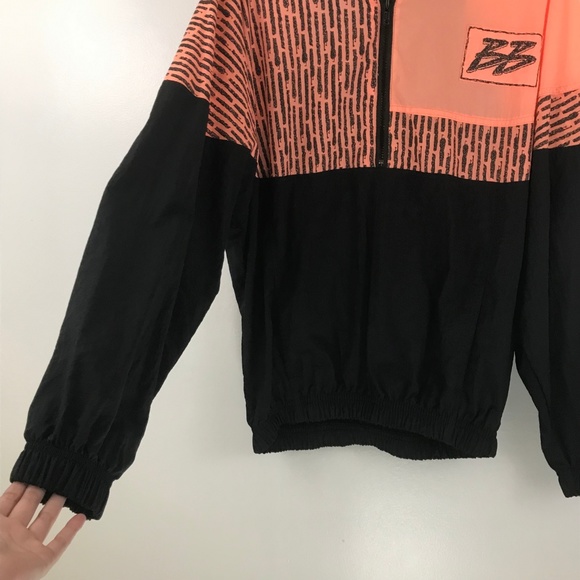 VTG Bristol Bay Black Orange Neon Windbreaker L - Picture 4 of 8